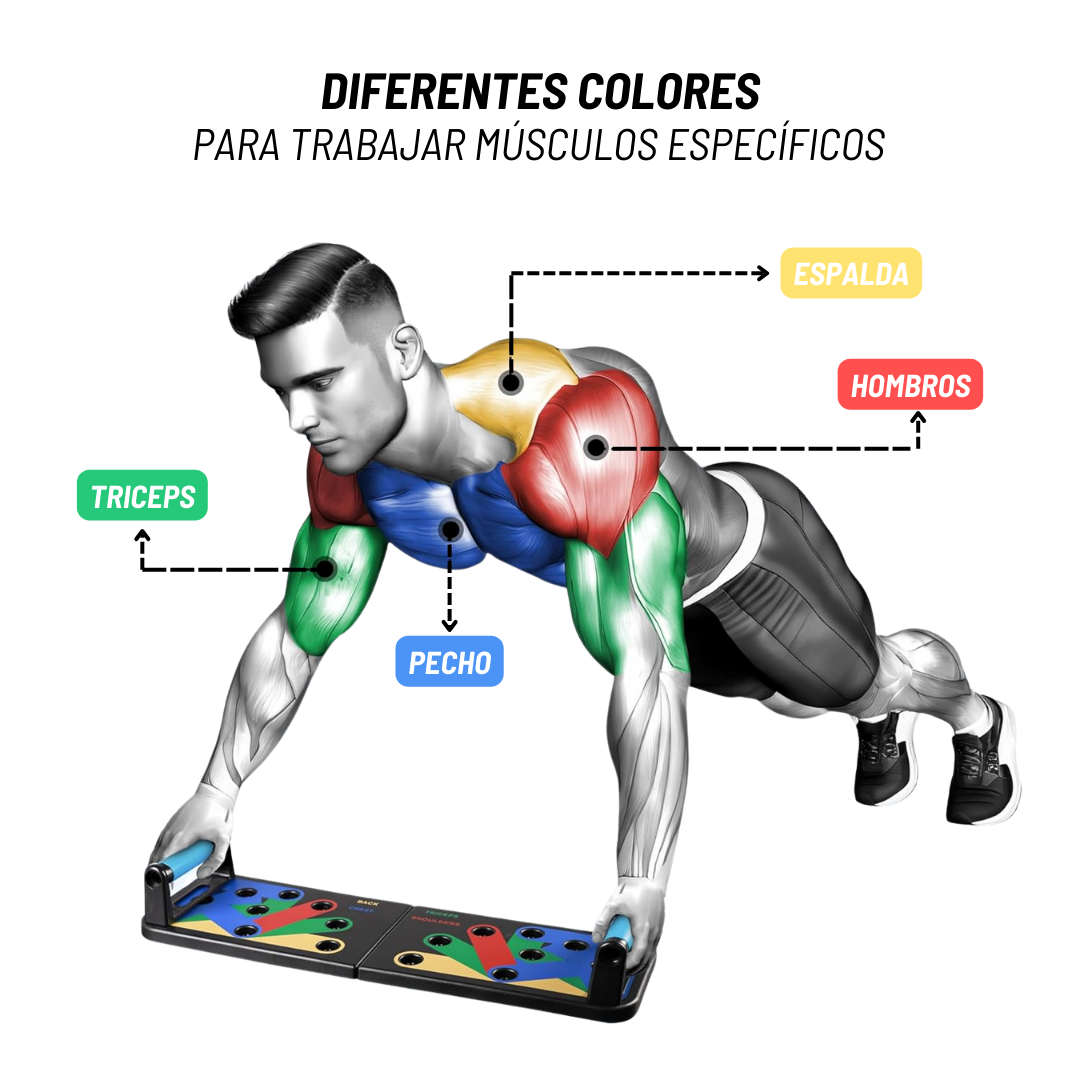 Tabla de PUSH UP ¡Tu Gimnasio Portátil: Entrena Brazos, Abdomen y Más en Casa!