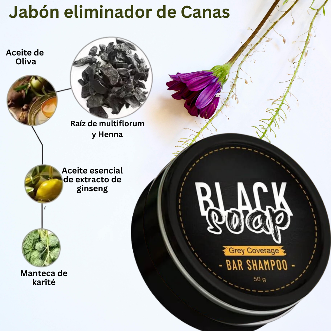 ⚫ COMBO ANTICANAS Jabón Black GRATIS 🟠 + Spray de Crecimiento ⚫  Reviv Hair KIT 2 EN 1 🙋‍♀️🙋‍♂️