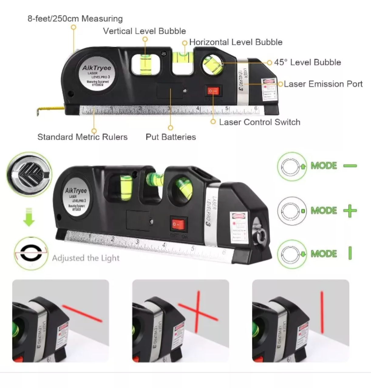 🛠️ Laser 3D Multiherramienta de medición 4 en 1 | Laser 3D 📍